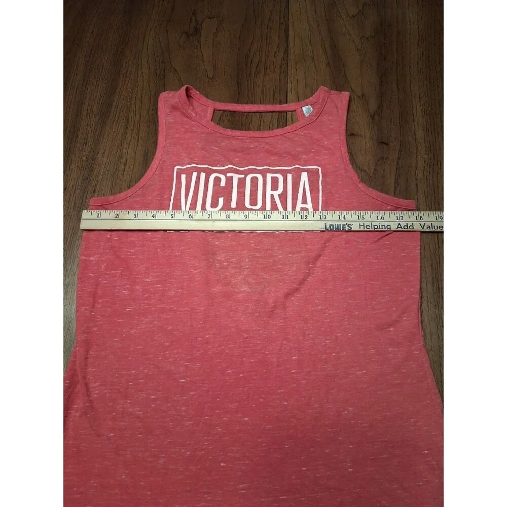 Victoria's Secret Sport Tank Top Size M Red Open Strappy Back Logo Workout Gym - Picture 7 of 8